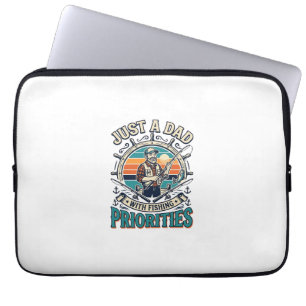 Father Day Fishing Dad Shirt Just A Dad With Fishi Laptop Sleeve