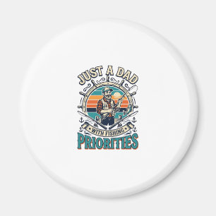 Father Day Fishing Dad Shirt Just A Dad With Fishi Magnet