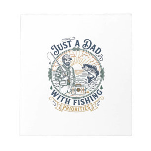Father Day Fishing Dad Shirt Just A Dad With Fishi Notepad