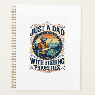 Father Day Fishing Dad Shirt Just A Dad With Fishi Planner