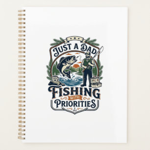 Father Day Fishing Dad Shirt Just A Dad With Fishi Planner