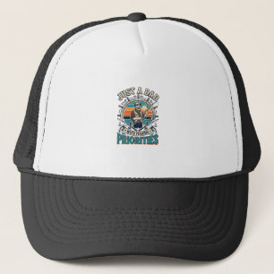 Father Day Fishing Dad Shirt Just A Dad With Fishi Trucker Hat