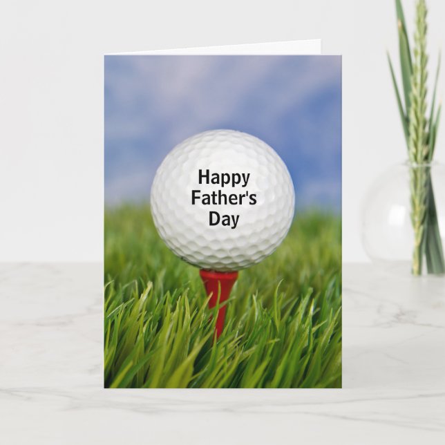 Father' Day Golf Ball On a Tee Card (Front)