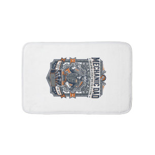 Father Day Mechanic Dad Shirt Funny Working Dad Gi Bath Mat