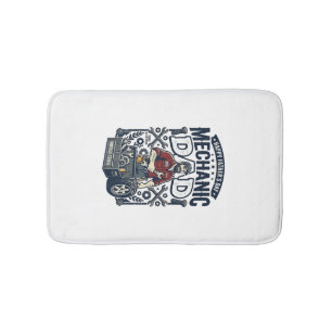 Father Day Mechanic Dad Shirt Funny Working Dad Gi Bath Mat