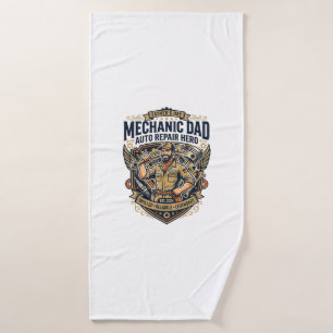 Father Day Mechanic Dad Shirt Funny Working Dad Gi Bath Towel