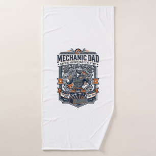 Father Day Mechanic Dad Shirt Funny Working Dad Gi Bath Towel
