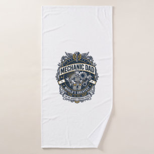 Father Day Mechanic Dad Shirt Funny Working Dad Gi Bath Towel