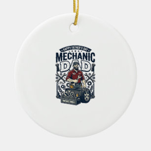Father Day Mechanic Dad Shirt Funny Working Dad Gi Ceramic Tree Decoration