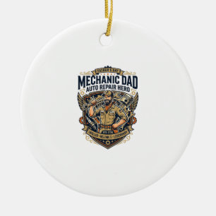 Father Day Mechanic Dad Shirt Funny Working Dad Gi Ceramic Tree Decoration