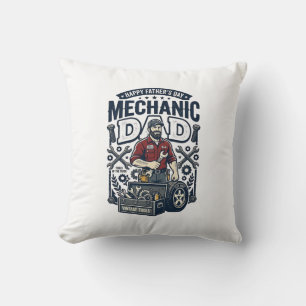 Father Day Mechanic Dad Shirt Funny Working Dad Gi Cushion