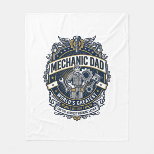 Father Day Mechanic Dad Shirt Funny Working Dad Gi Fleece Blanket
