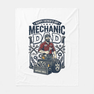 Father Day Mechanic Dad Shirt Funny Working Dad Gi Fleece Blanket