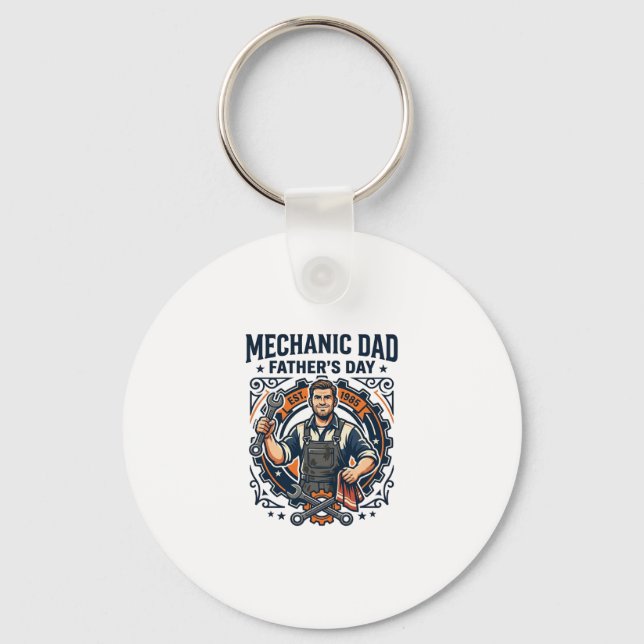 Father Day Mechanic Dad Shirt Funny Working Dad Gi Key Ring (Front)