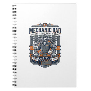Father Day Mechanic Dad Shirt Funny Working Dad Gi Notebook