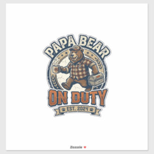 Father Day Papa Bear On Duty Shirt Funny Animal Da