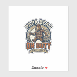 Father Day Papa Bear On Duty Shirt Funny Animal Da
