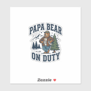 Father Day Papa Bear On Duty Shirt Funny Animal Da