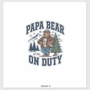 Father Day Papa Bear On Duty Shirt Funny Animal Da