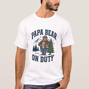 Father Day Papa Bear On Duty Shirt Funny Animal Da