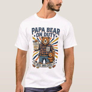 Father Day Papa Bear On Duty Shirt Funny Animal Da