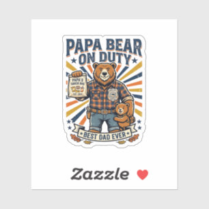 Father Day Papa Bear On Duty Shirt Funny Animal Da