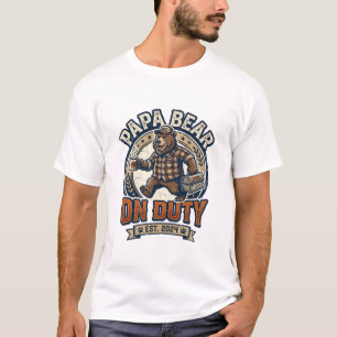 Father Day Papa Bear On Duty Shirt Funny Animal Da