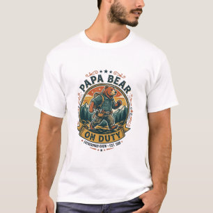 Father Day Papa Bear On Duty Shirt Funny Animal Da