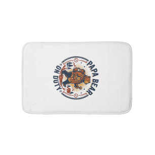 Father Day Papa Bear On Duty Shirt Funny Animal Da Bath Mat