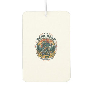 Father Day Papa Bear On Duty Shirt Funny Animal Da Car Air Freshener