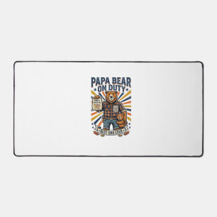 Father Day Papa Bear On Duty Shirt Funny Animal Da Desk Mat