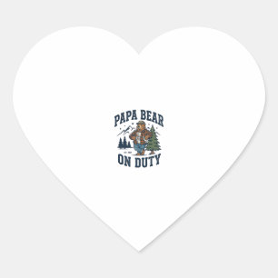 Father Day Papa Bear On Duty Shirt Funny Animal Da Heart Sticker