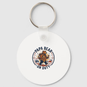 Father Day Papa Bear On Duty Shirt Funny Animal Da Key Ring