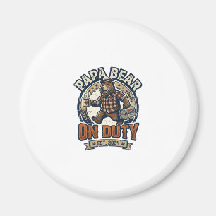Father Day Papa Bear On Duty Shirt Funny Animal Da Magnet