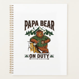 Father Day Papa Bear On Duty Shirt Funny Animal Da Planner