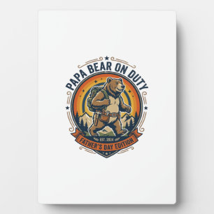 Father Day Papa Bear On Duty Shirt Funny Animal Da Plaque