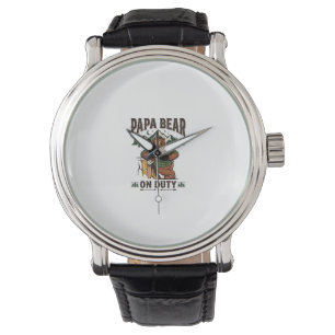 Father Day Papa Bear On Duty Shirt Funny Animal Da Watch