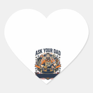 Father Day Repair Dad Shirt Ask Your Dad He Fixes Heart Sticker
