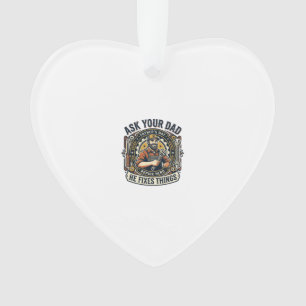 Father Day Repair Dad Shirt Ask Your Dad He Fixes  Ornament