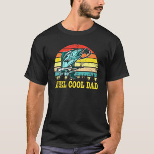 Father Day Vintage Retro Reel Cool Dad Fishing Hun T-Shirt