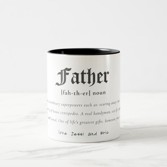 Father Dictionary Definition Personalised Gift Two-Tone Coffee Mug (Center)