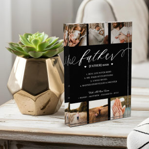 Father Dictionary Definition Photo Collage Black Block