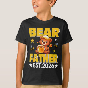 Father Est 2026 Floral Bow Tie Mothers Day Bear T-Shirt