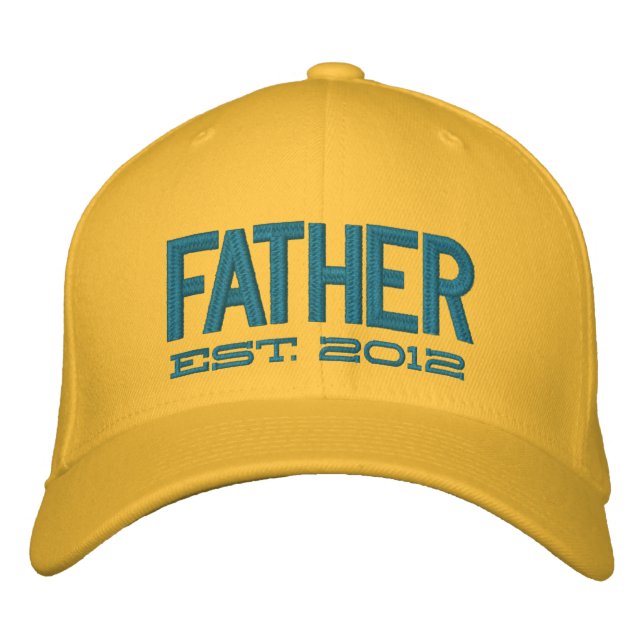 Father Established 2012 (customisable) Embroidered Hat (Front)