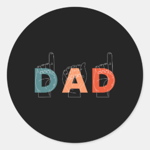 Father Father's Day Deaf-mute Sign-language  Classic Round Sticker