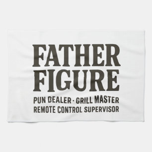 Father Figure Pun Dealer Funny Dad Shirt Tea Towel