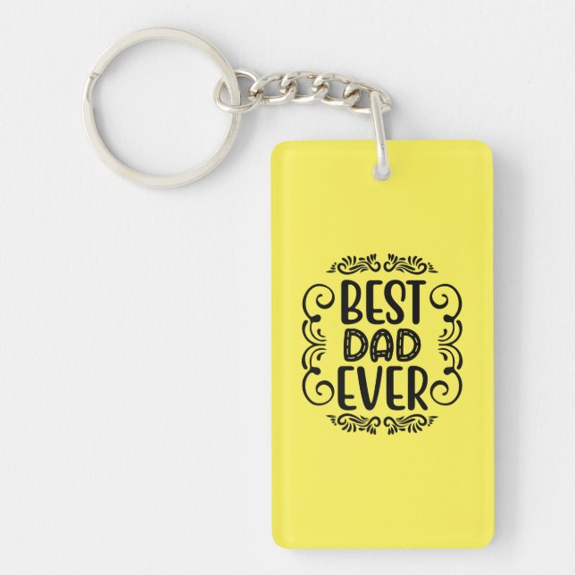 Father Gift Best Dad Ever Key Ring (Front)