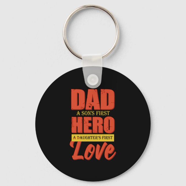 Father Gift | Dad Hero Love Key Ring (Front)