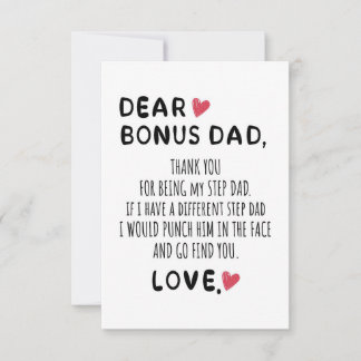 Father Gift Dear Bonus Dad RSVP Card
