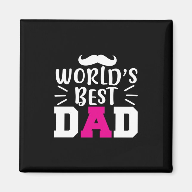 Father Gift World's Best Dad Magnet (Front)